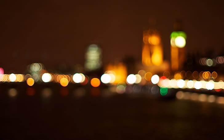 Beautiful, City, Lights, Night, Blur, beautiful, city, lights, night, blur, Wallpaper HD