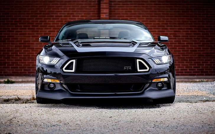 черна кола, Mustang, Ford, RTR, 2015, Spec 2, HD тапет
