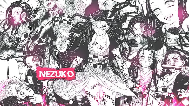 anime, meninas anime, Nezuko, Kamado Nezuko, Kimetsu no Yaiba, HD papel de parede