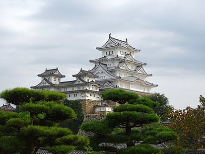القلاع ، قلعة هيميجي ، اليابان، خلفية HD HD wallpaper