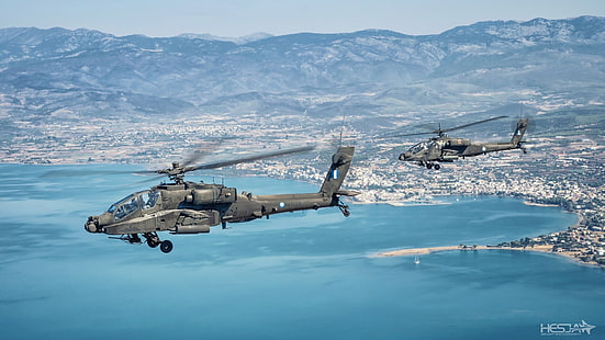 Helicópteros militares, aviones, helicópteros de ataque, Boeing AH-64 Apache, helicóptero, Fondo de pantalla HD HD wallpaper