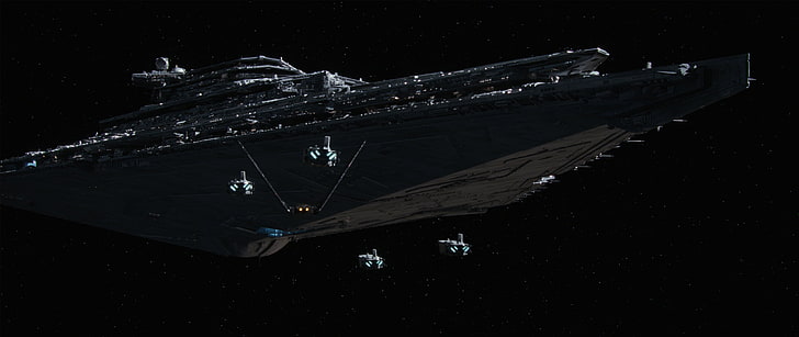 pesawat ruang angkasa hitam, Star Wars, Star Destroyer, fiksi ilmiah, Star Wars: The Force Awakens, Wallpaper HD