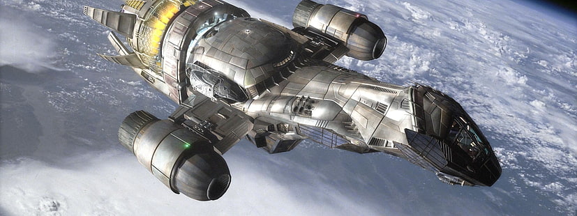 илюстрация на космически кораб, спокойствие, светулка, научна фантастика, HD тапет HD wallpaper