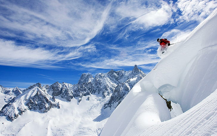 Skiing in France, france, skiing, sports, HD wallpaper