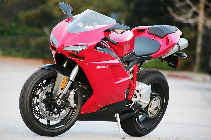 Ducati 848 2008, Motocykle, Ducati, czerwony, 2008, Tapety HD