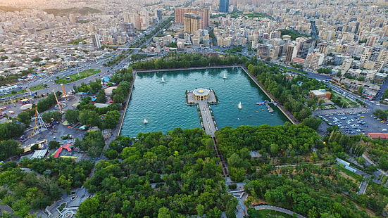 Иран, город, парк, вид сверху, Тебриз, HD обои HD wallpaper
