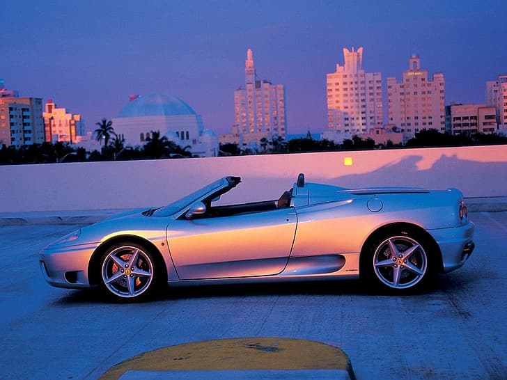 Ferrari, Ferrari 360, ferrari 360 modena, sunset, night, HD wallpaper