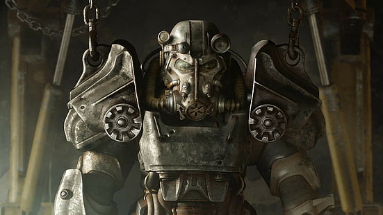Fallout, Bethesda Softworks, Fallout 4, ядерная, силовая броня, апокалиптические, видеоигры, Brotherhood of Steel, HD обои HD wallpaper
