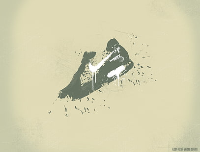 черно-серый логотип Nike Air Max, спорт, кроссовки, nike, air max, обувь., HD обои HD wallpaper