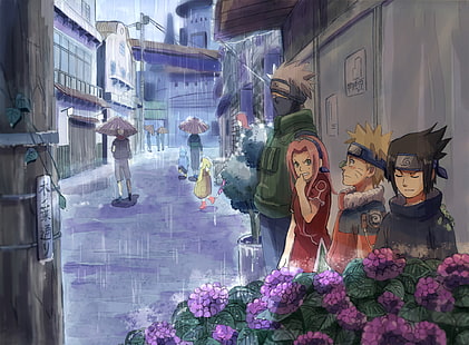 Anime, Naruto, Kakashi Hatake, Naruto Uzumaki, Sakura Haruno, Sasuke Uchiha, Fond d'écran HD HD wallpaper