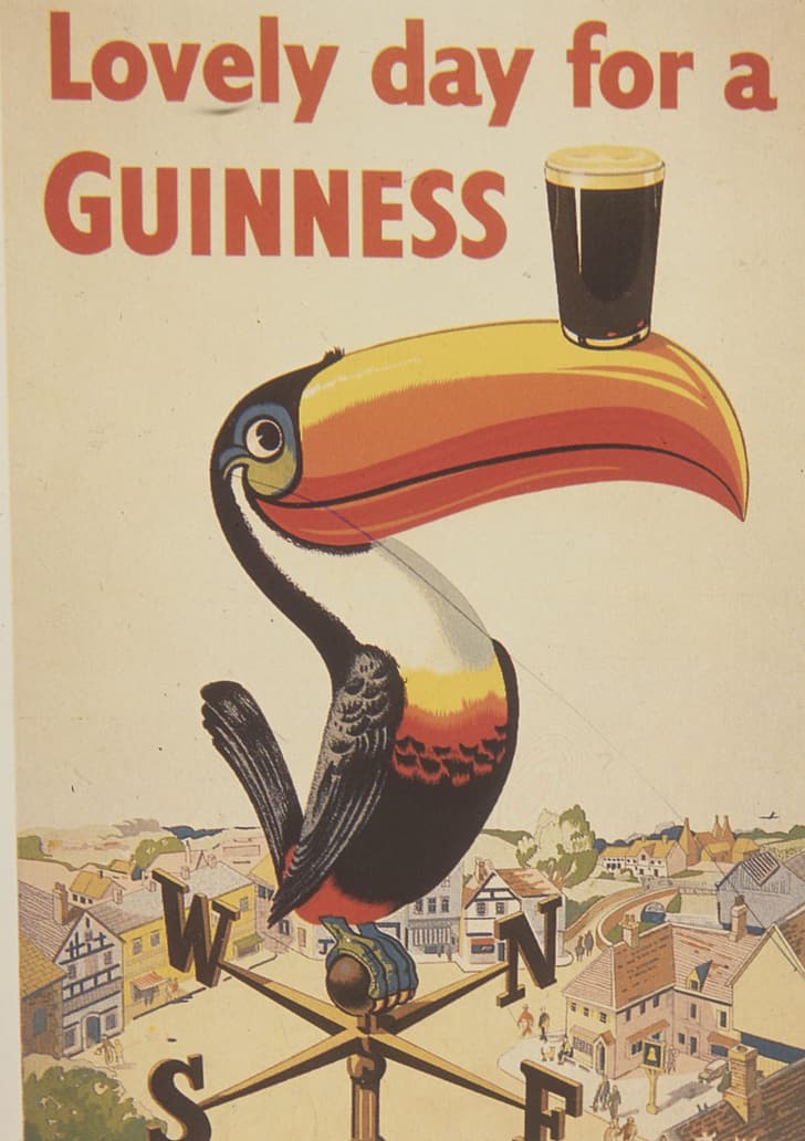 Guinness, beer, advertisements, toucans, vintage, HD wallpaper