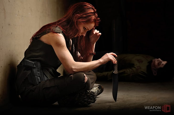 Ethereal Rose, WeaponOutfitters, Glock 19, knife, HD wallpaper