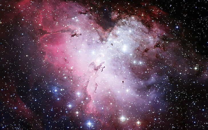 nebula starfield, space, stars, nebula, Hubble, Eagle, telescope, M16, NGC 6611, HD wallpaper