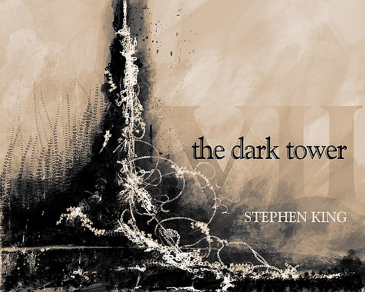 czarno-biała tkanina w kwiaty, The Dark Tower, Stephen King, Tapety HD