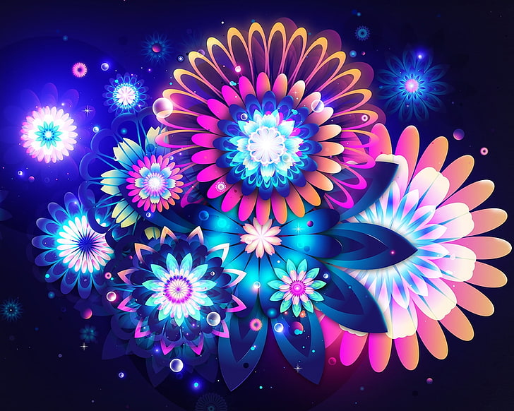 abstract multicolor flowers design 1280x1024  Nature Flowers HD Art , Abstract, multicolor, HD wallpaper