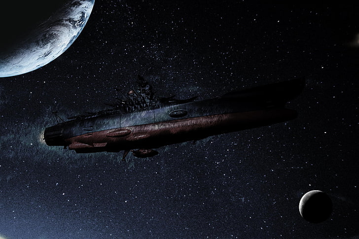 космический корабль, научная фантастика, произведение искусства, Uchuu Senkan Yamato 2199, HD обои