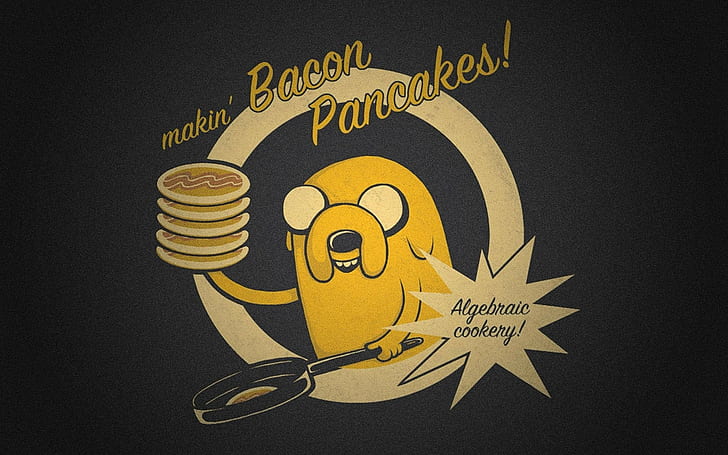 Adventure Time, Jake the Dog, pancakes, Bacon Pancakes, humour, Fond d'écran HD