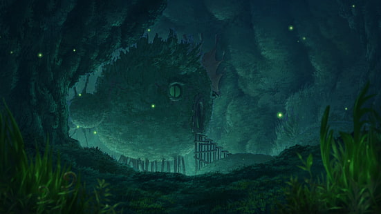 maison de balle brune dans la grotte illustration, environnement, cave, Made in Abyss, anime, Fond d'écran HD HD wallpaper