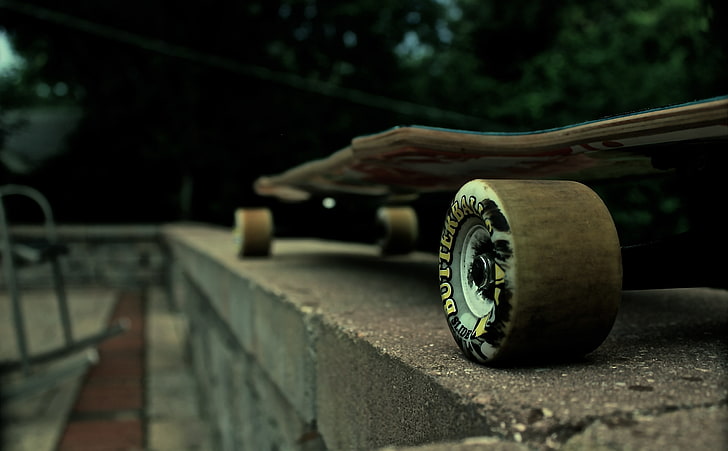 Longboard, brown skateboard, Olahraga, Skateboarding, longboard, skateboard, sektor 9, abec 11, bola kepala, roda, sliding, Wallpaper HD