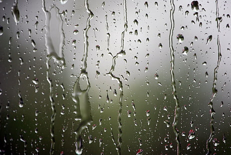 verre avec des gouttes d'eau, Water On Glass, gouttes, gouttelettes d'eau, pluie, goutte, humide, fenêtre, météo, goutte de pluie, eau, arrière-plans, verre - Matière, nature, liquide, Fond d'écran HD HD wallpaper