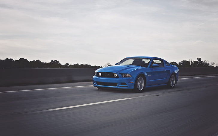 muscle cars, Ford Mustang, blue cars, HD wallpaper