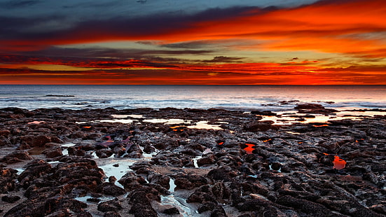 1600 x 900, rot, Sonnenuntergang, 2560 x 1440, HD-Hintergrundbild HD wallpaper
