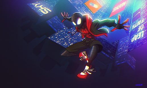 Film, Spider-Man: Into The Spider-Verse, Marvel Comics, Miles Morales, Spider-Man, Fond d'écran HD HD wallpaper