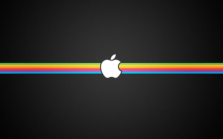 minimalism, Apple Inc., rainbows, HD wallpaper