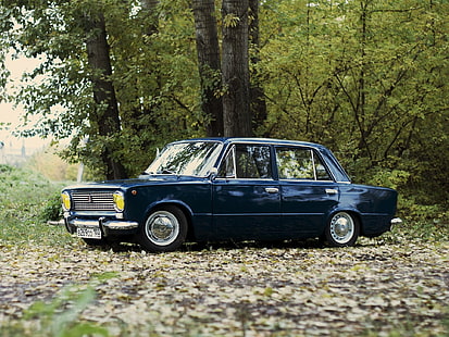 blue Tofas Murat 124 sedan, tuning, Lada, VAZ, 2101, 2101 Resto, HD wallpaper HD wallpaper