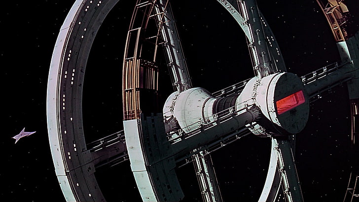 kapal ruang angkasa abu-abu, 2001: A Space Odyssey, film, fiksi ilmiah, Wallpaper HD