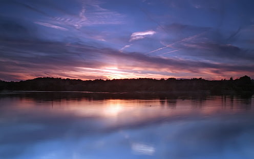 dusk, lake, HD wallpaper HD wallpaper