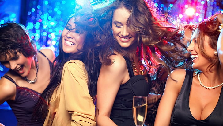 perempuan, pesta, bersenang-senang, menari, Wallpaper HD