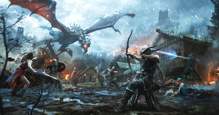 فن مفهوم اللعبة ، The Elder Scrolls: Legends ، Heroes of Skyrim ، 4K، خلفية HD