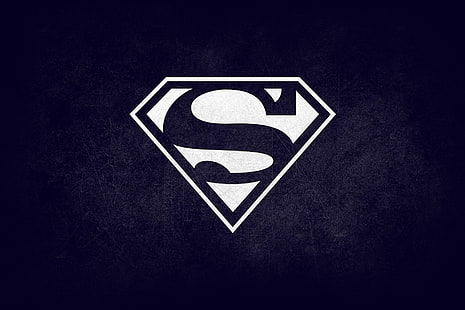 carta da parati digitale in bianco e nero con logo Superman, Superman, logo Superman, Sfondo HD HD wallpaper