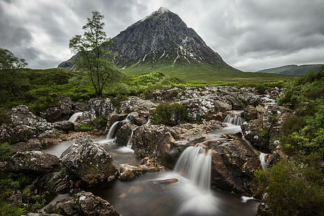 Scotland Stream Rocks Mountain Gratis bakgrund, tidsfördröjningsfoto av strömmande vatten, floder, bakgrund, berg, stenar, skottland, ström, HD tapet HD wallpaper