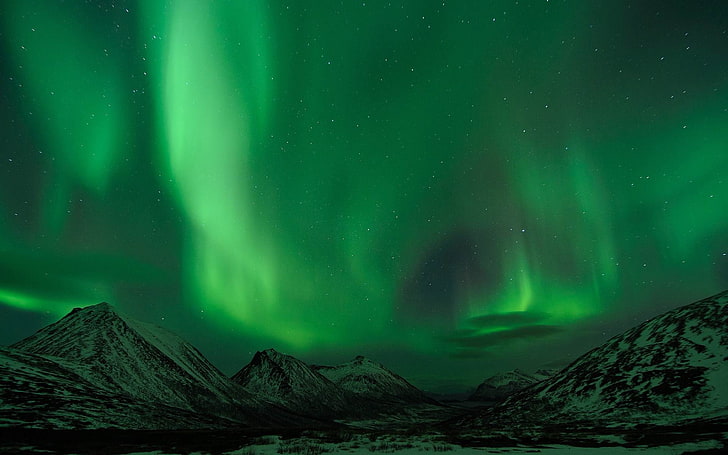Increíble paisaje de ensueño colorido Aurora HD Wallpaper .., luces del norte verdes, Fondo de pantalla HD