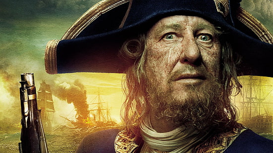 Piratas do Caribe, Piratas do Caribe: Em marés mais estranhas, Geoffrey Rush, Hector Barbossa, HD papel de parede HD wallpaper