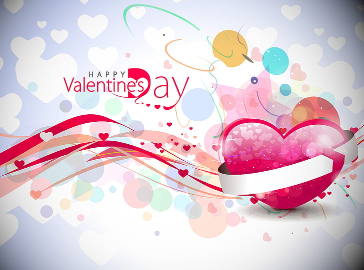Valentines Day Background, pink and white Happy Valentines Day digital wallpaper, Holidays, Valentine's Day, Creative, Vector, Illustration, Beautiful, Love, White, Design, Heart, Background, Romantic, Valentine, valentines day, Celebrate, happiness, February, Celebration, Stain, HD wallpaper