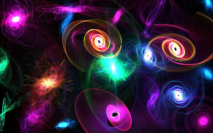 Colorful HD, pink, green, and blue galaxy photo, digital/artwork, colorful, HD wallpaper
