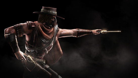 Hombre sujetando pistola fondo de pantalla, Mortal Kombat X, Erron Black, Fondo de pantalla HD HD wallpaper