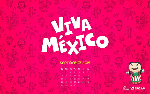 Fondo de pantalla de calendario Viva México-septiembre 2015, calendario Viva México septiembre, Fondo de pantalla HD HD wallpaper