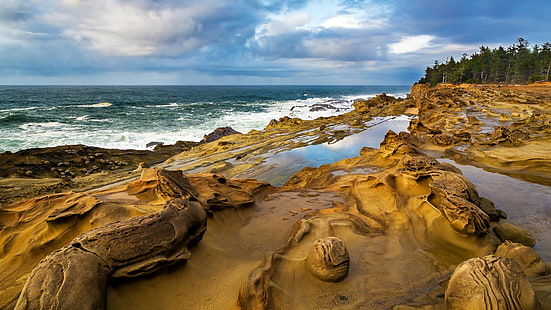 Stone Beach Sea Waves Ocean Wallpapers 4k Ultra HD خلفية للهواتف المحمولة والكمبيوتر 3840 × 2160، خلفية HD HD wallpaper