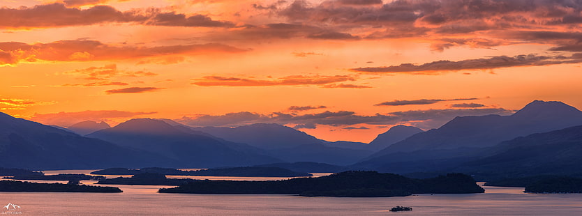 Foto de Sunrise, Loch Lomond, Loch Lomond, Loch Lomond, Foto, Sunrise, Escocia, Trossachs, Parque Nacional, Puesta de sol, Paisaje, Canon 6D, f / 2, II, USM, montaña, naturaleza, paisajes, al aire libre, verano, viajescielo, Fondo de pantalla HD HD wallpaper