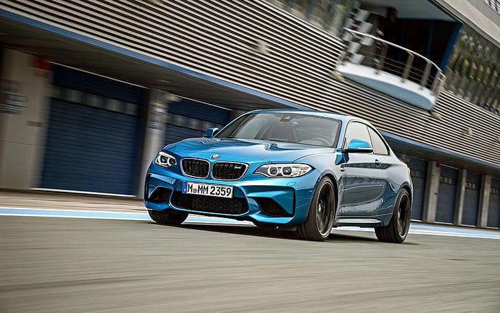 BMW M2 F87 blue car speed, BMW, Blue, Car, Speed, HD wallpaper