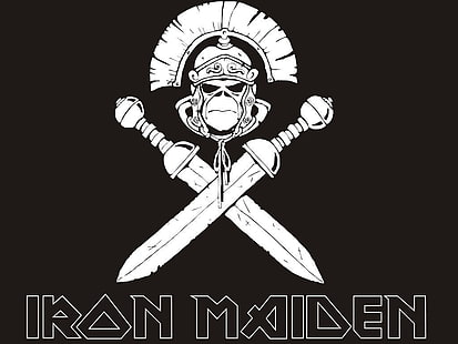 Лого на Iron Maiden, череп, Iron Maiden, музика, HD тапет HD wallpaper