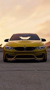 BMW M4 GTS, BMW M4, BMW, вид спереди, желтый, авто, HD обои HD wallpaper