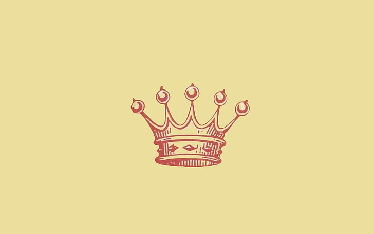 빨간 왕관 그림, 앨범 표지, 음악, 케이크, 왕관, 미니멀리즘, HD 배경 화면