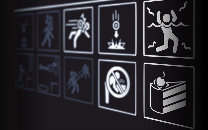 Warnschilder, Videospiele, Schilder, Portal (Spiel), Portal 2, Warnschilder, HD-Hintergrundbild