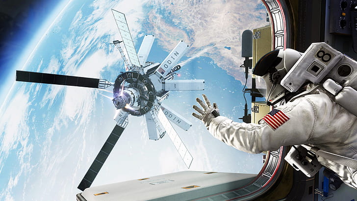 Astronauta Space Station Planet Earth Call of Duty HD, videojuegos, espacio, tierra, planeta, call, duty, astronauta, estación, Fondo de pantalla HD