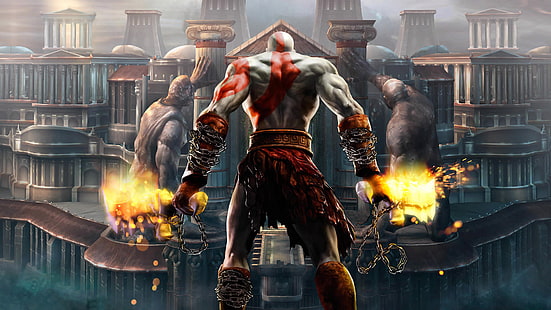 Wallpaper God of War, Kratos, God of War, video game, mitologi, God of War II, Wallpaper HD HD wallpaper